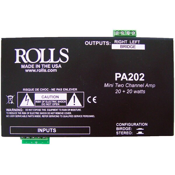 Main product image for Rolls PA202 40 Watt Stereo Class D Mini Amplifier w 245-1108